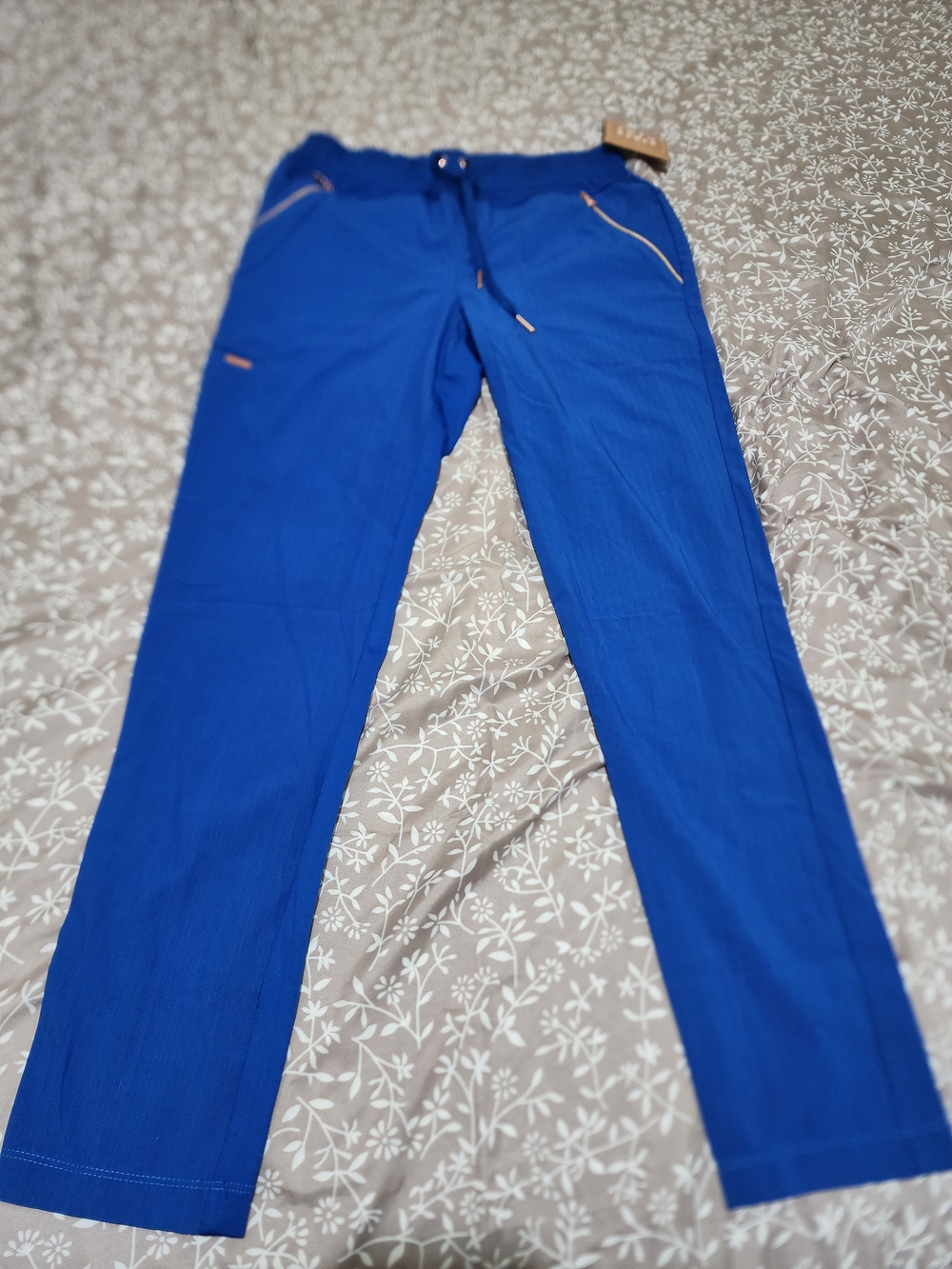 Cherokee Statement Women Scrubs Pant Mid Rise Tapered Leg Drawstring